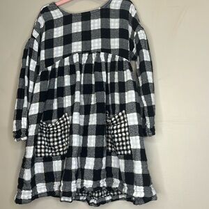 Size 4 Girls Buffalo Check Dress with Long Sleeves